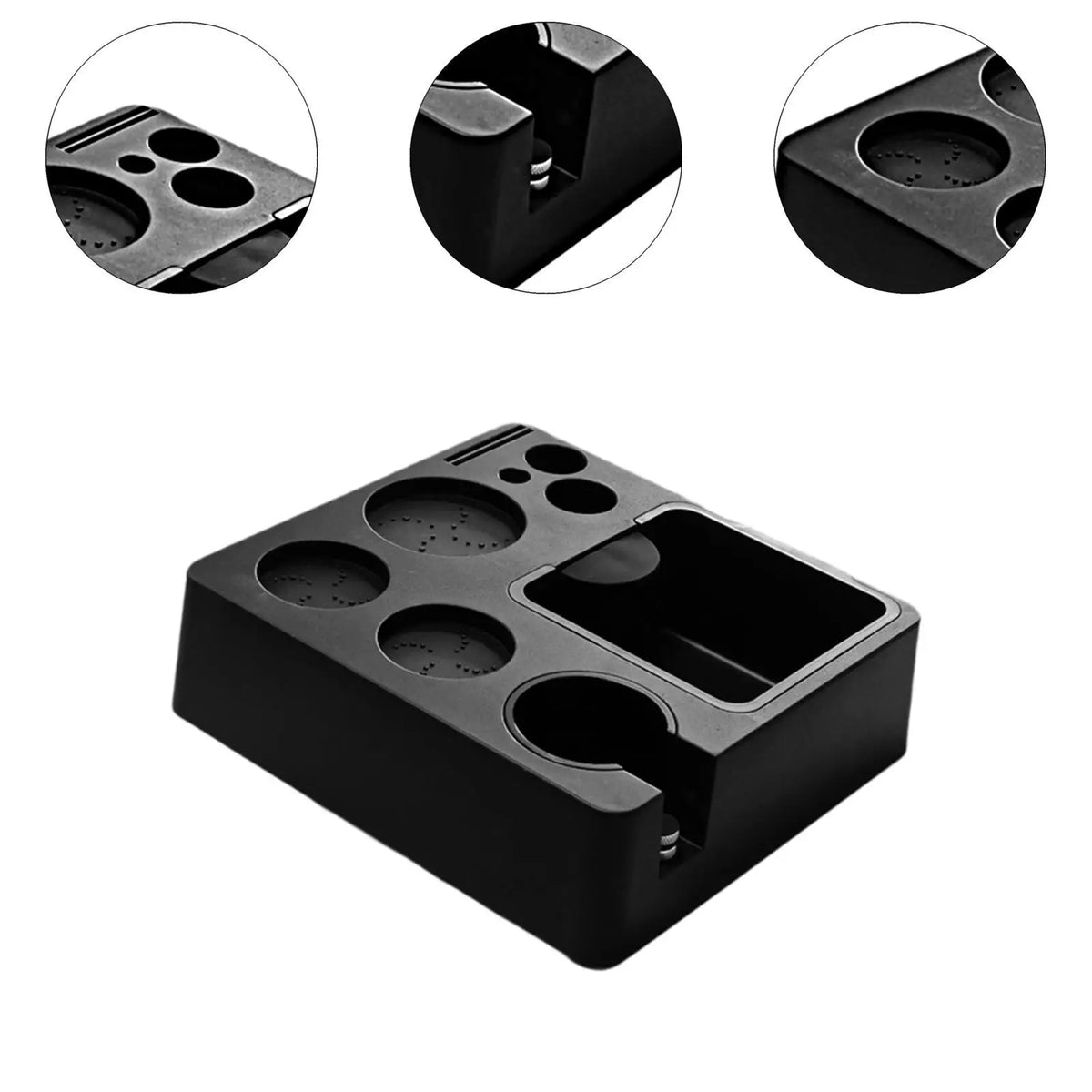 Coffee Tamper Holder Multifunctional AntiSlip Portafilter Holder for Workplace Commercial Cafes Counter Top Kitchens Coffee Bar Quake