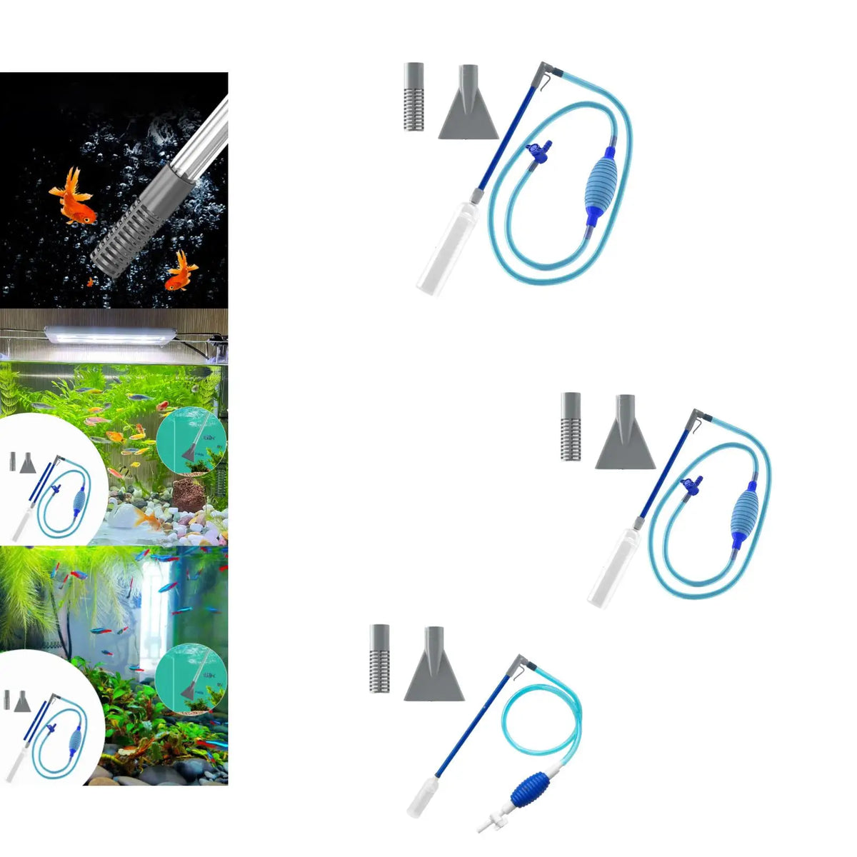 Fish Tank Water Changer Adjustable Flow Aquarium Cleaning Pump Vacuum Gravel Cleaner for Freshwater and Marine Quake