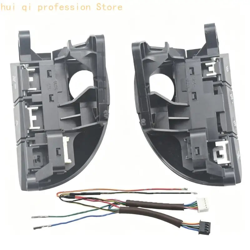 Steering Wheel Button Repair Set with Wiring Leads, Replacement Panels for Worn Interior Access Parts in Selected Vehicles and Quake CN