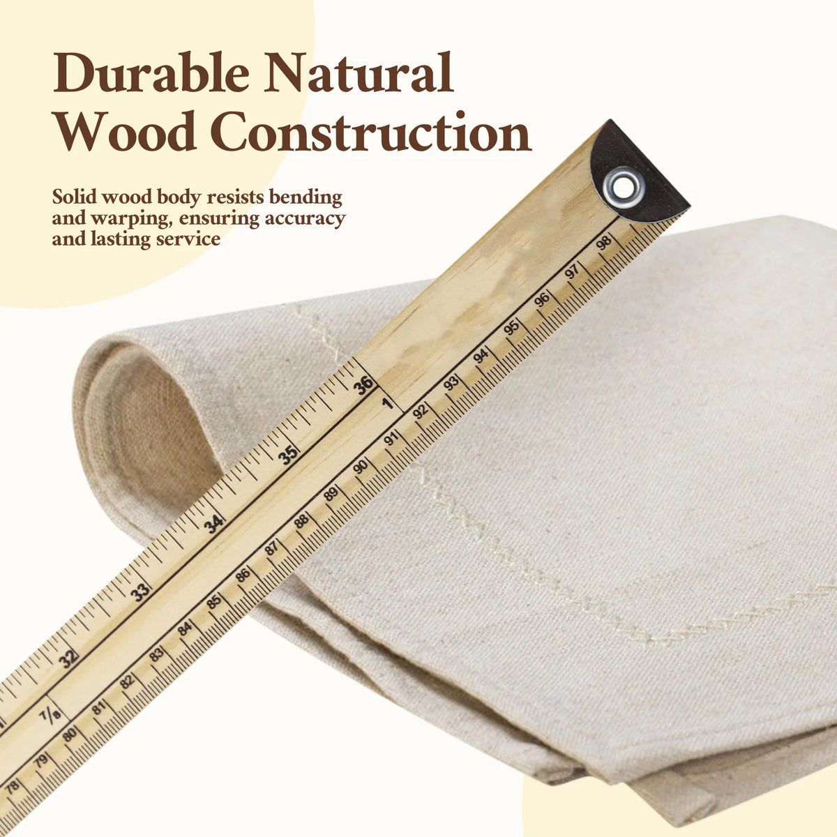 Meter Stick Ruler Wooden 1M Gadget Multifunction Dressmaking Sturdy Clothing DIY Portable Straight for School Teaching Quake