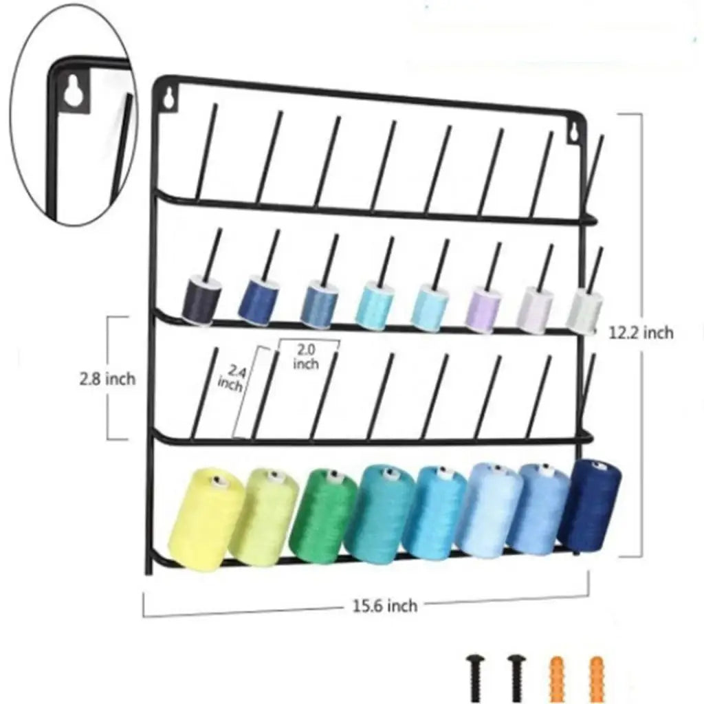 Large Spools Holder 32 Spool Storage with Screws Wall Mounted Thread Holder Quake