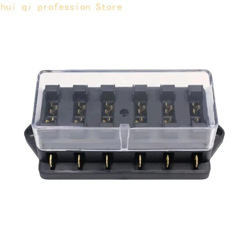 Vehicle Blade Terminal Box with Dust Cover, Mountable Slot Layout, ABS Housing Suitable for 12V 24V Circuit Service H8WE Quake Route 6 CN