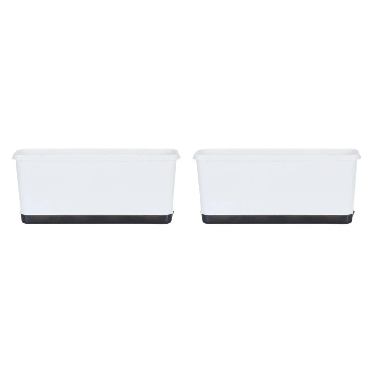 2 Pieces Window Box Planter Flower Pot Self Watering Plant Pot Versatile Accessory for Indoor Outdoor Lightweight Quake White