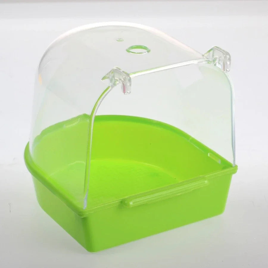 1PCS Hanging Bird Bath Cube Parrots Bathtub Shower Box Cage Accessory For Little Bird Canary Budgerigar Cockatiel Lovebird ﻿ Quake