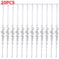 Christmas Transparent Acrylic Icicle Pendants Simulated Ice Cone Thread Decoration for Wedding Party Xmas Tree Hanging Ornament Quake 20PCS 14.7cm