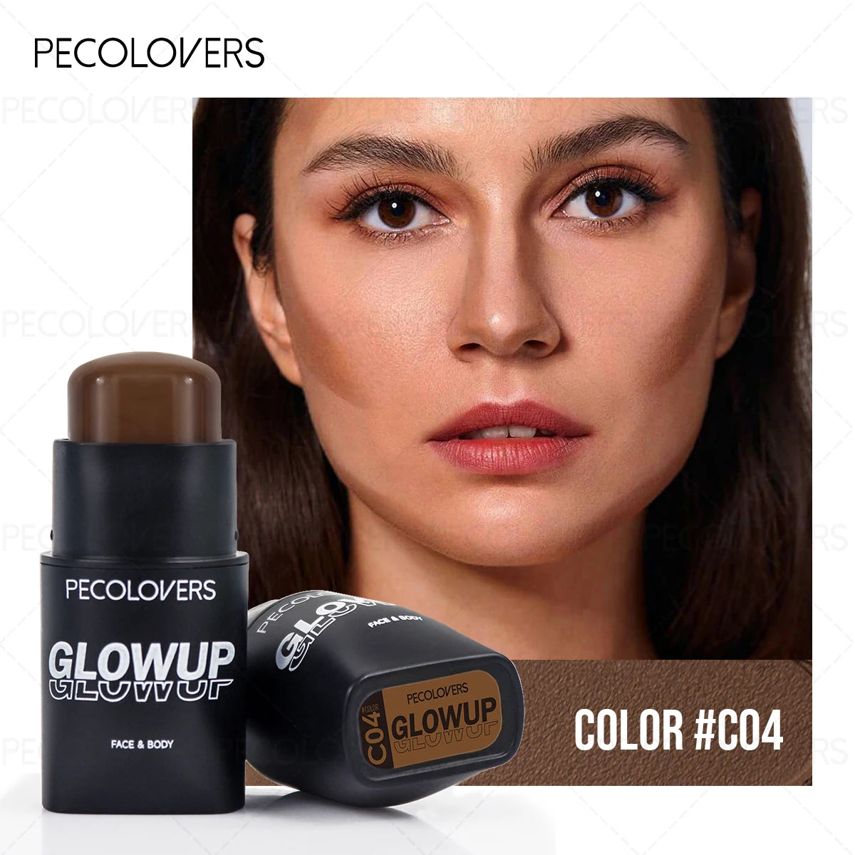 1 Pc Face Contour Stick, 3D Face Natural Shadow Look, for All Skins, Highlight & Contour & Concealer Face Makeup, Perfect Gifts Quake C04