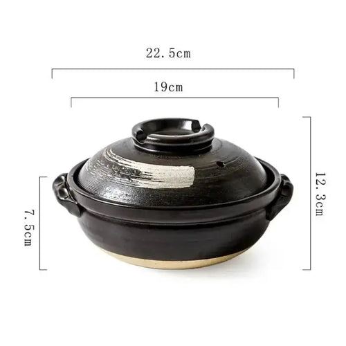 0.9L Ceramic Clay Pot Cooking Casserole Japanese Stew Soup Pot With Lid Earthenware Hot Pot Stockpot Dish Pan Cookware Stock Pot Quake