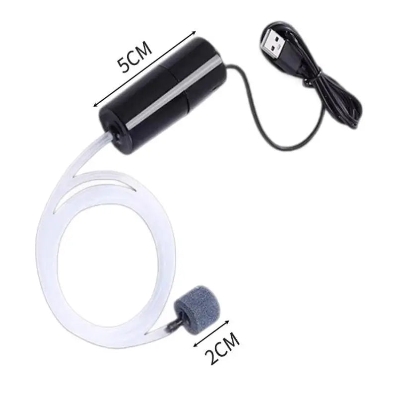 Aquarium Oxygen Air Pump USB Small Oxygenator for Fish Tank Silent Air Compressor Mini Aerator Portable Fish Tank Accessories Quake 1Pc