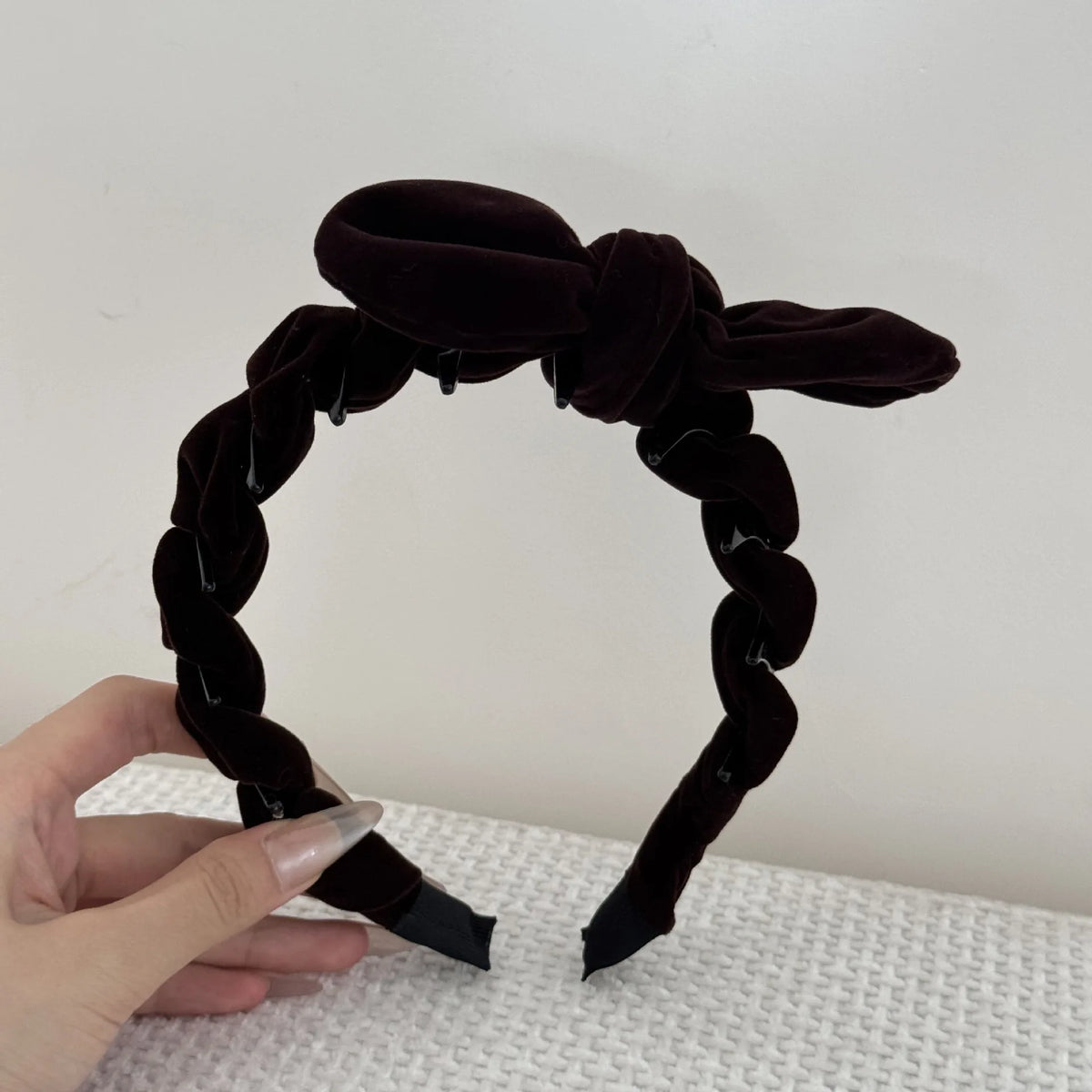 Velvet Bowknot Headbands Red Retro Elegant Hair Hoop Women Girls Hair Bands Korean Fashion New Year Hair Styling Accessories Quake cf
