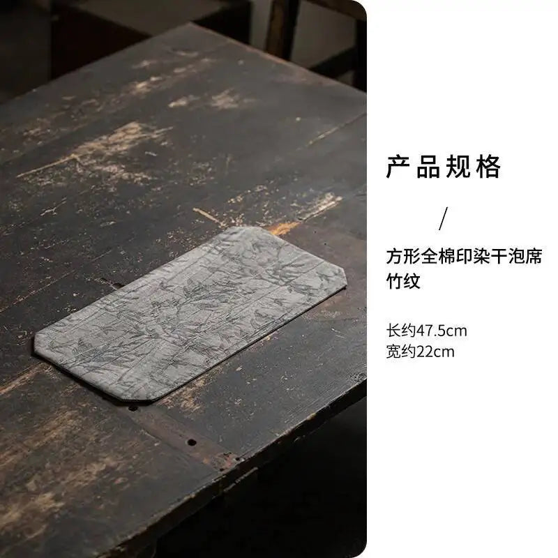 Double-sided Tea Table Dry Bubble Mat Tea Ceremony Accessories Brocade Tea Mat Square Table Towel Quake Gray