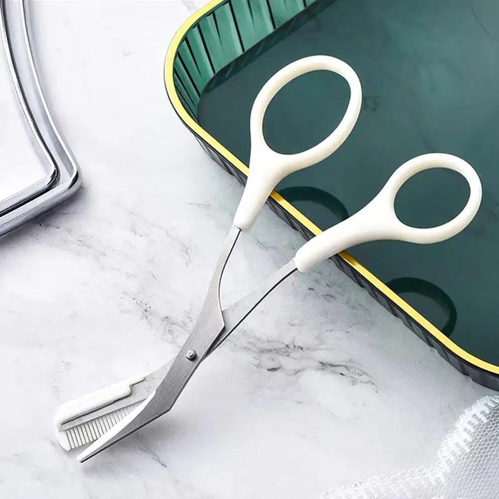 Crescent Moon Eyebrow Trimmer Set, Stainless Steel Curved Eyebrow Razor Eyebrow Scissors With Comb Quake