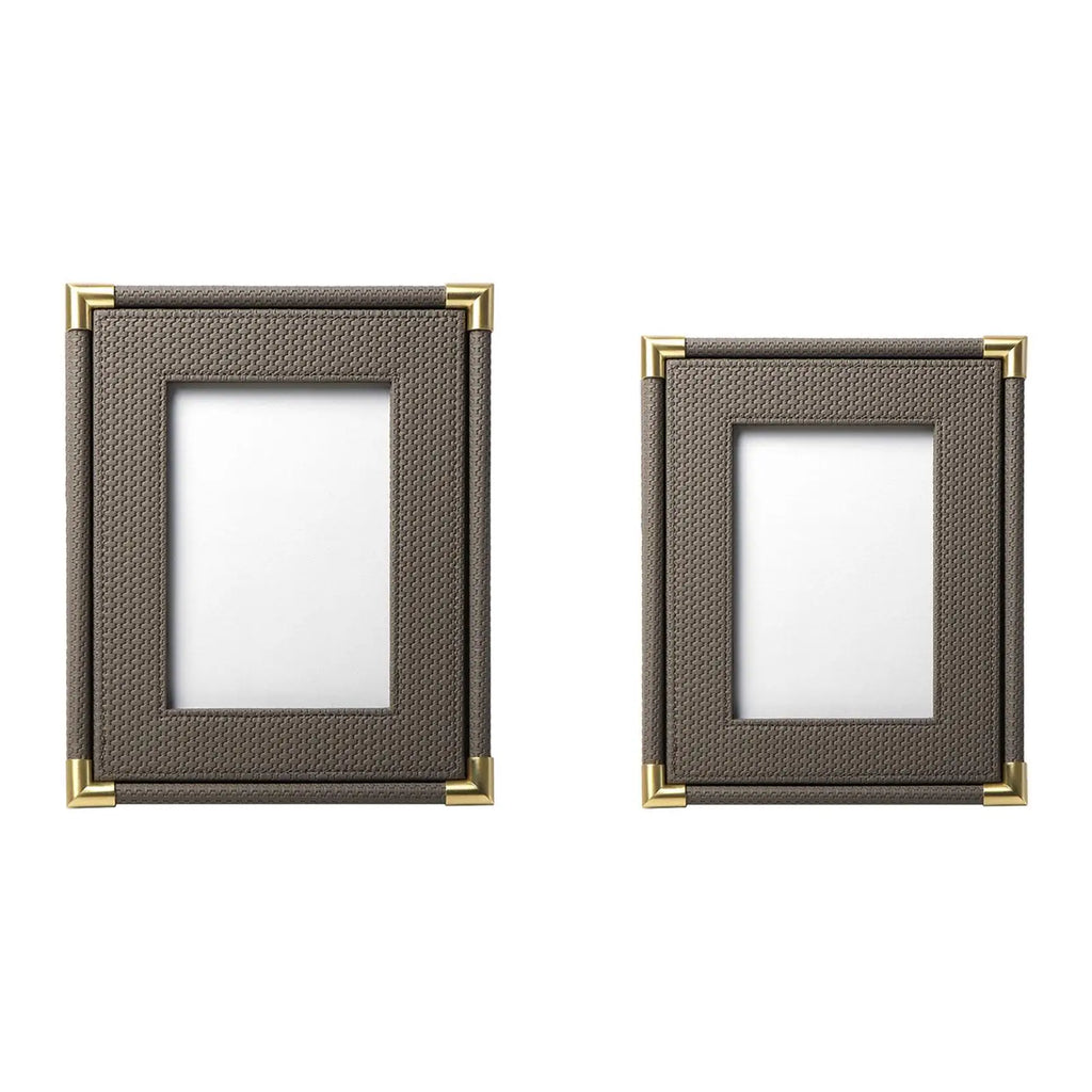 PU Leather Picture Frame Picture Frame Home Decor Modern Woven Leather Picture Quake 18cmx3cmx22cm