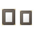 PU Leather Picture Frame Picture Frame Home Decor Modern Woven Leather Picture Quake 18cmx3cmx22cm