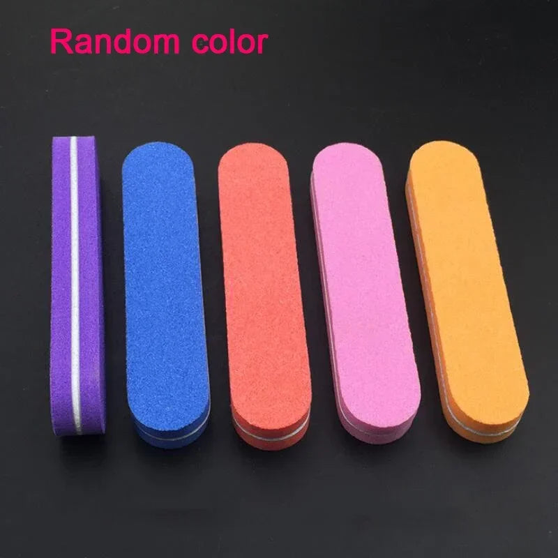 10Pcs Mini Sponge Nail File Buffer Double Side Gentle Buffing Portable Manicure Tool Quake