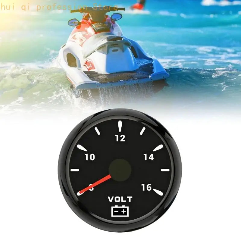 Round Voltmeter Battery Reading Monitor Meter, Analog 85Mm Panel Meter for Boat Motorcycle Trail and Trailer H8WE Quake