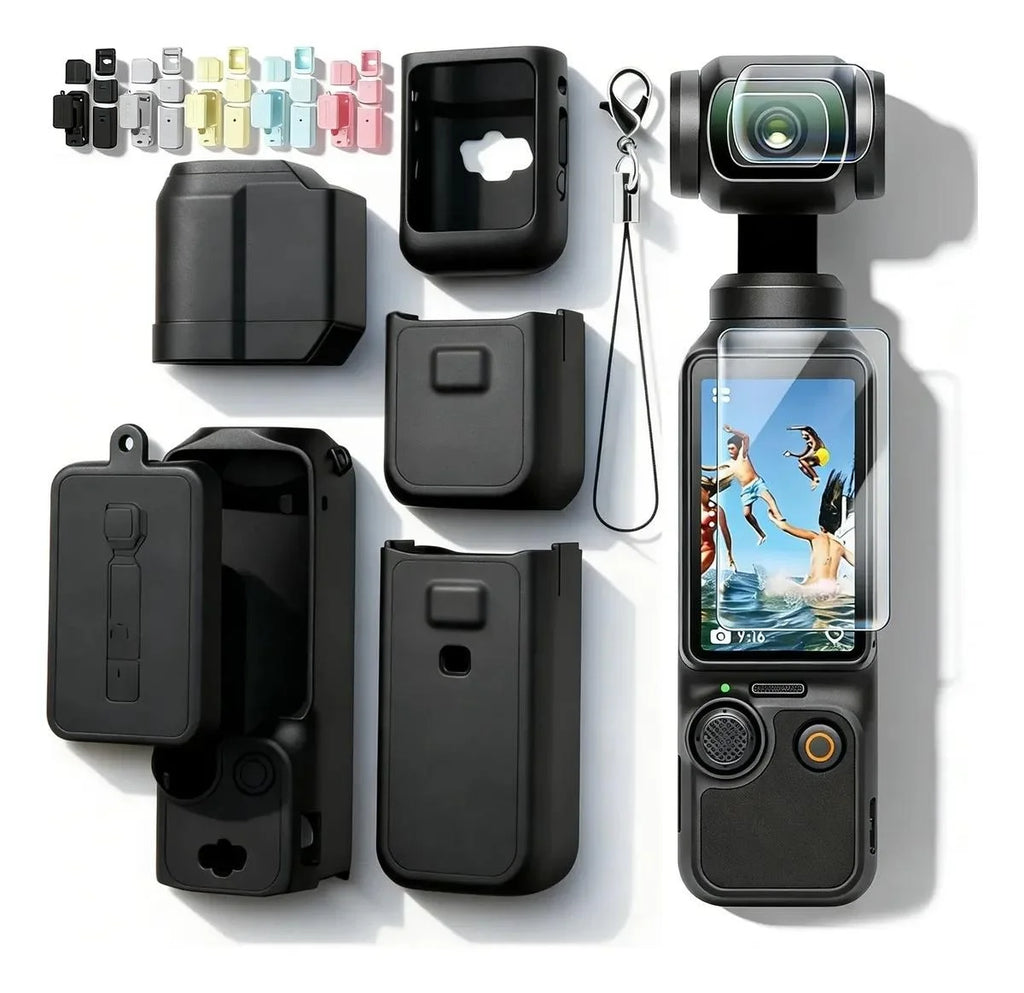 Silicone Gimbal Camera Protective Case Full Protection Portable Screen Protector Anti-Scratch Lens Cover for DJI Osmo Pocket 3 Quake
