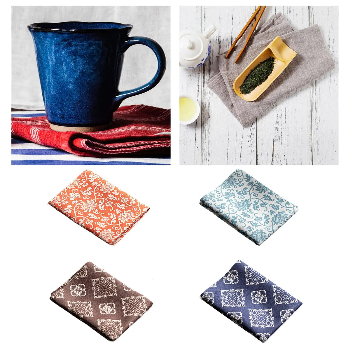 Chinese Tea Towel Tea Ceremony Accessory Washable Kung Fu Tea Towel Absorbent Towel for Farmhouse Hotel Teahouse Party Home Quake