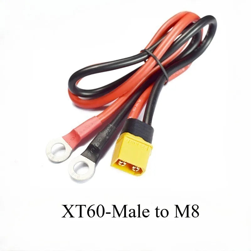 XT60 To DC 5521/5525mm Power Conversion Cable 12AWG Heavy‑Duty Connector Wire For Solar Panel Outdoor Charging & Power Supply Quake XT60-M to M8 12AWG 3M
