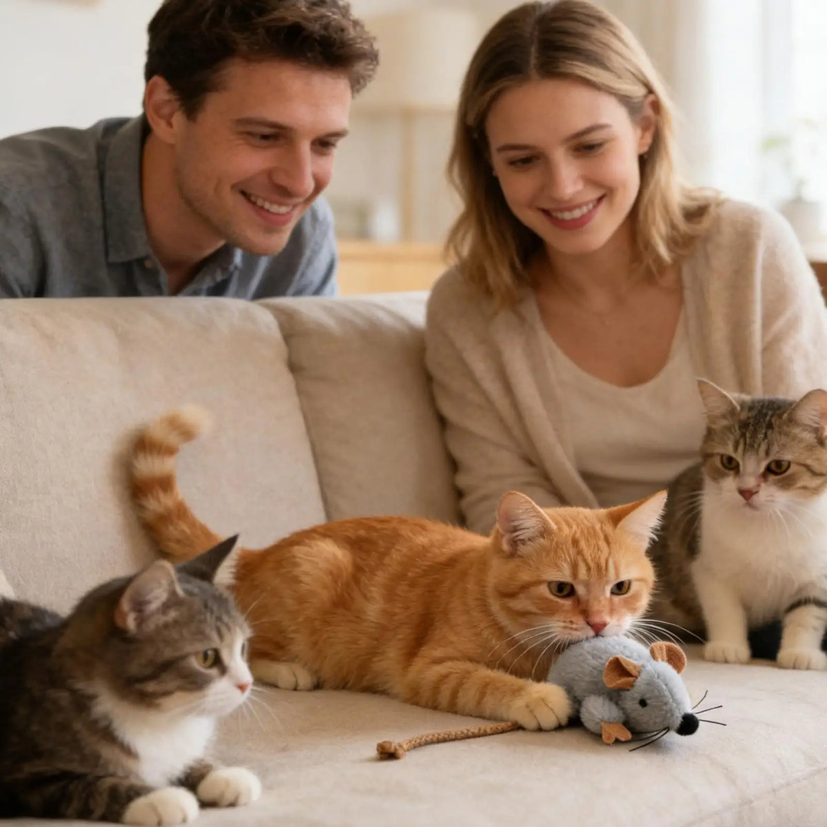Cat Toy Plush Mouse Compact Realistic Play Game with Built-In Sound Plush Cat Toys for Daily Ground Home Indoor Outdoor Birthday Quake