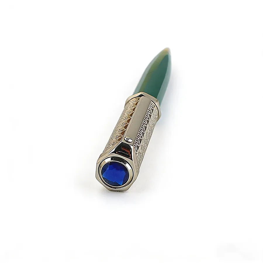 Luxury Retractable Ballpoint Pen,Metal Engraved Pattern Business Office Signature Pen, Smooth Writing School Stationery Supplies Quake