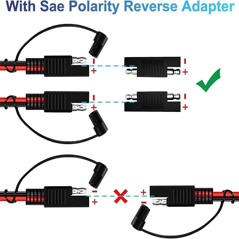 SAE to Cigarette Lighter Quick Connect Cable 12AWG Heavy Duty Battery Power Extension Cord for Automotive RV Motorcycle Quake