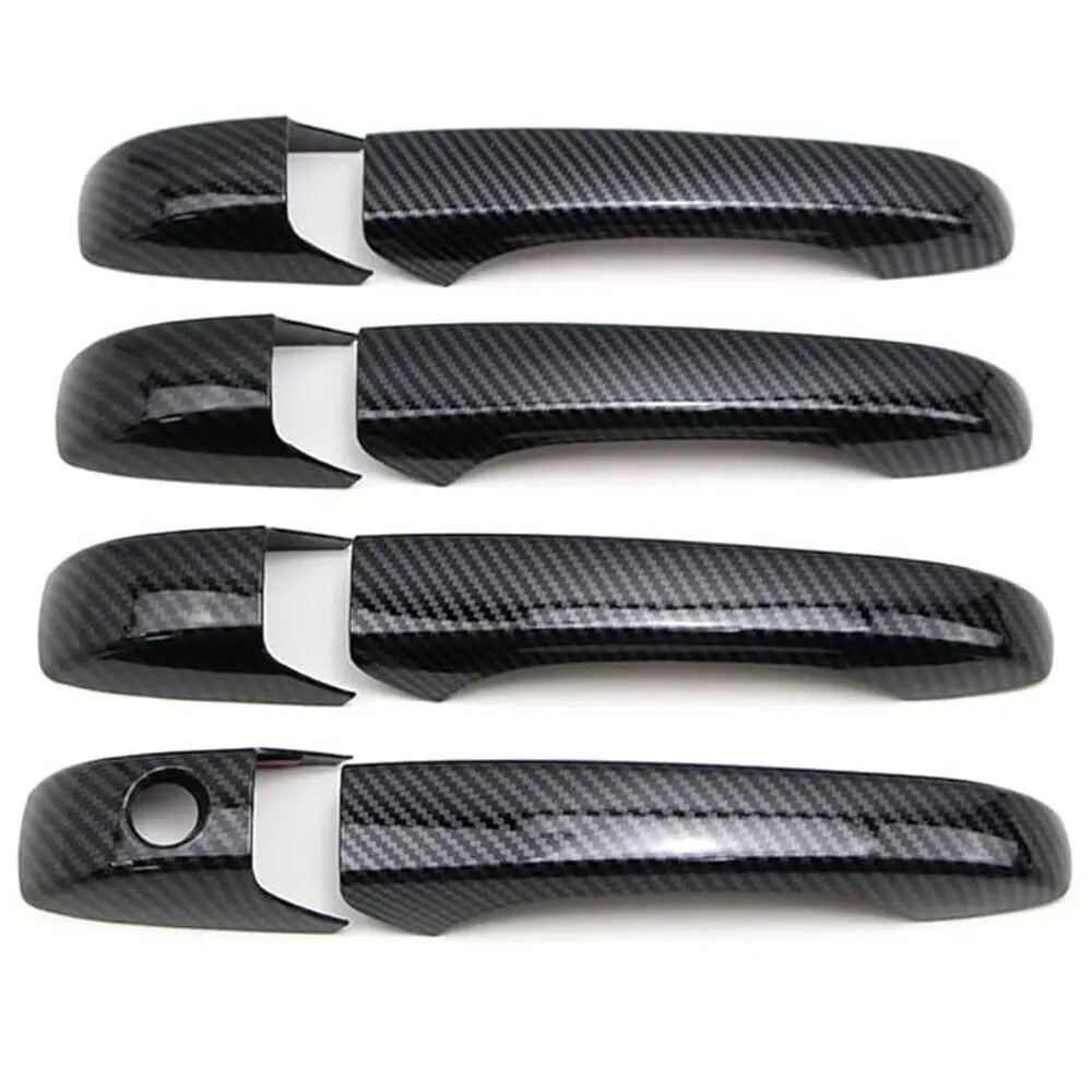 For Chrysler 300C 2005-2010 Car Sticker Carbon Fiber Style Silver Exterior Door Handle Moulding Cover Trim Decor Accessories ABS Quake