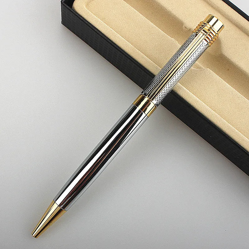 Luxury Pen 163 Smooth Gold Silver Black Office Ballpoint Pen New Student School Stationery Supplies Pens for Writing Quake ONE PEN(NOT BOX)