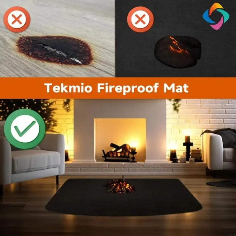 Heavy Duty Fireproof Rugs For Fireplaces Stove Grills Heat Resistant Fiberglass Silicone Floor Mat With Easy Clean Surfaces K1KF Quake
