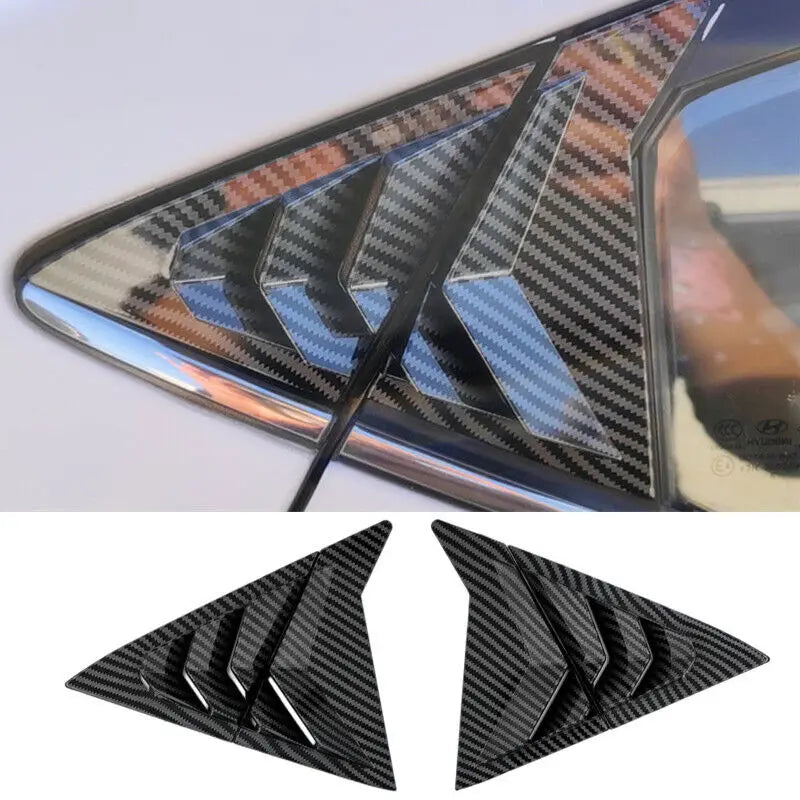 For Hyundai Elantra Avante Sedan 2011-2015 Car Rear Louver Window Side Shutter Cover Trim Sticker Vent Scoop ABS Carbon Fiber Quake
