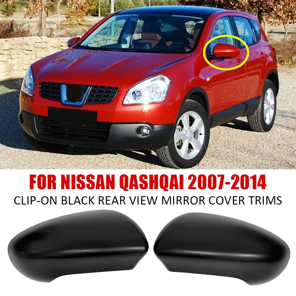 For Nissan Qashqai 2007-2014 Car Rearview Side Mirror Cover Wing Cap Exterior Door Rear View Case Trim Replacement Shell Grey Quake