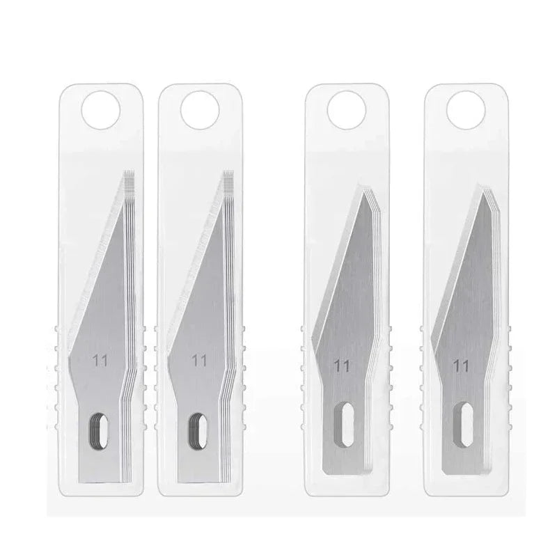 Repair Hand Tools Non-Slip Engraving Metal Knife Kit + 40/10pcs #11 Blades Cutter Craft Knives for Mobile Phone PCB Quake