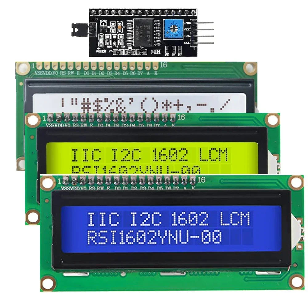 LCD1602 Module 16x2 Character Blue Screen LCD Display PCF8574T PCF8574 1602 LCD with IIC I2C Interface 5V Quake