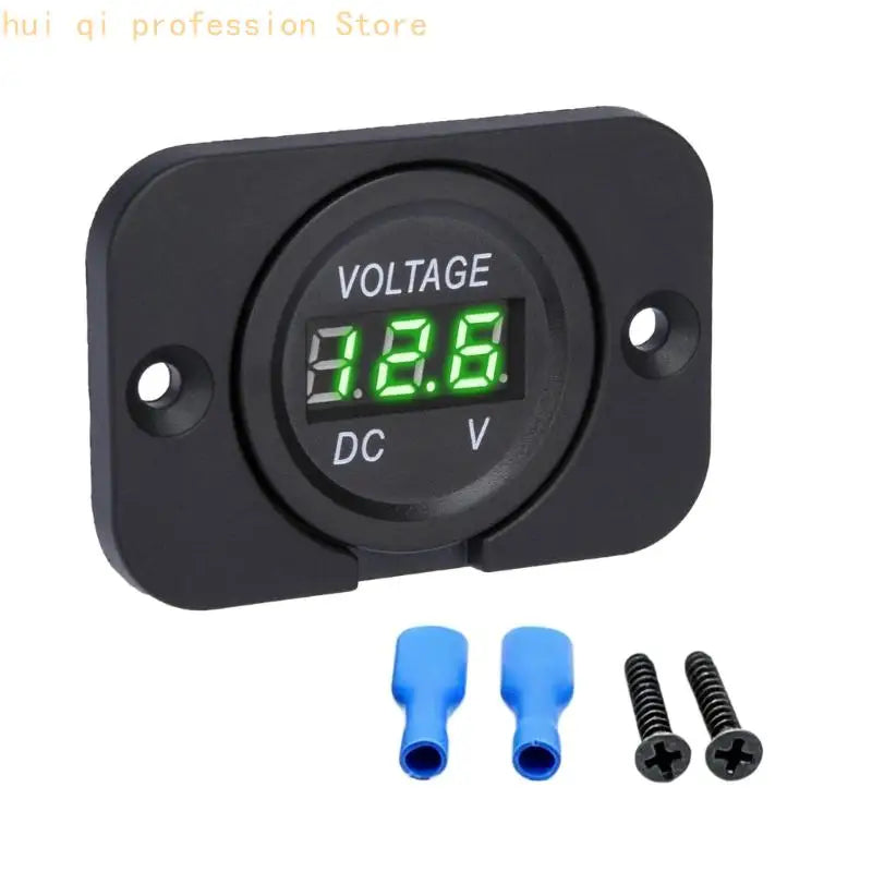 Car Battery Meter, Waterproof Digital Voltmeter For Car Truck Campers H8WE Quake Green CN