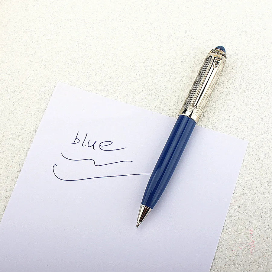 Luxury Business Blue Big Size Metal Rollerball Pen / Ballpoint Pen Silver Clip Blue Ink for Writing Office Writing Gift Pen Quake 148-11