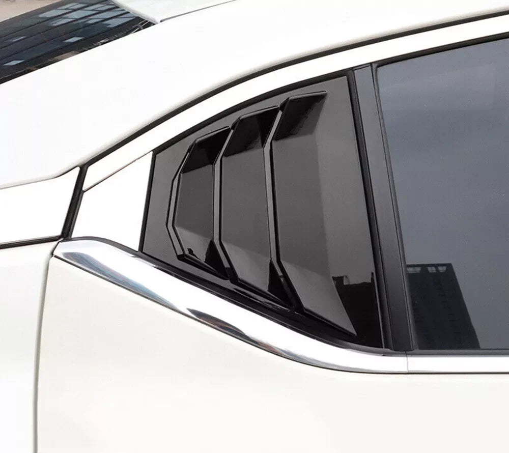 For Nissan Altima 2019 2020 2021 Car Rear Louver Window Side Shutter Cover Trim Sticker Vent Scoop ABS Carbon Fiber Accessories Quake