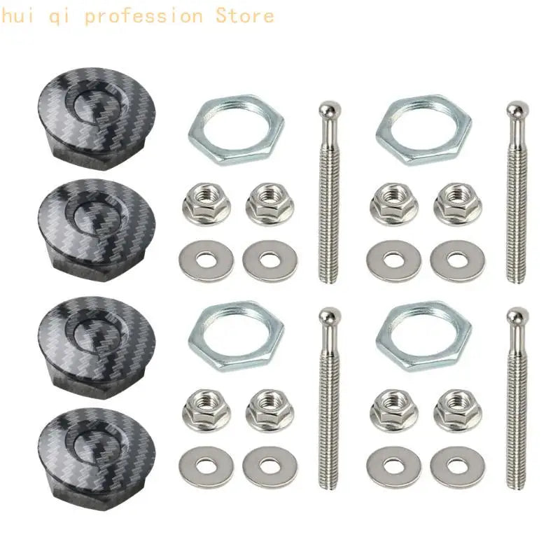 Universally Push Button Billet Hood Pins Lock Clip Car Quick Latches Bonnet Lock H8WE Quake carbon fiber CN