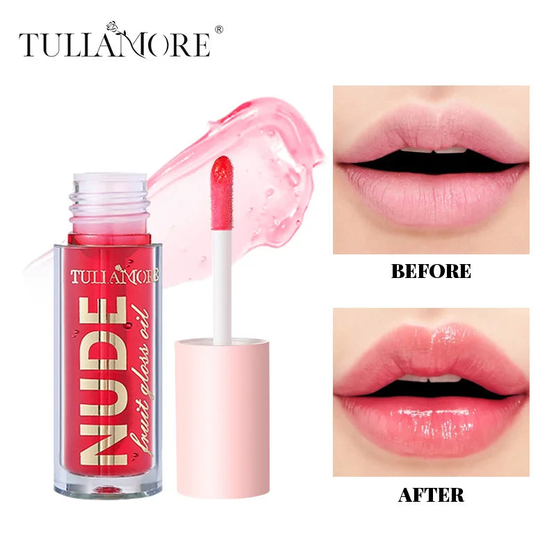 Nude Lip Gloss, Mirror Pearl Lip Gloss, Moisturizing Candy Lip Stain, 4 Natural Shades, Sheer Lip Oil for Bare-Face Makeup Quake 02