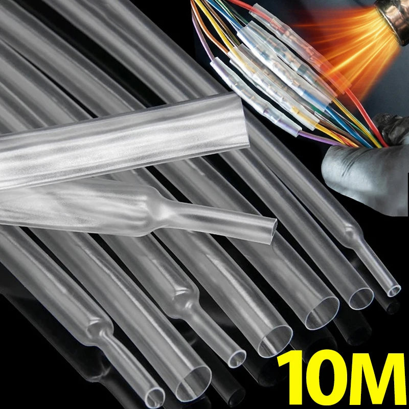 Multi-functional 2:1 Transparent Heat Shrink Tube Polyolefin Insulated Adhesive Lined Shrink Wrap Sleeve Cable Protection Sleeve Quake