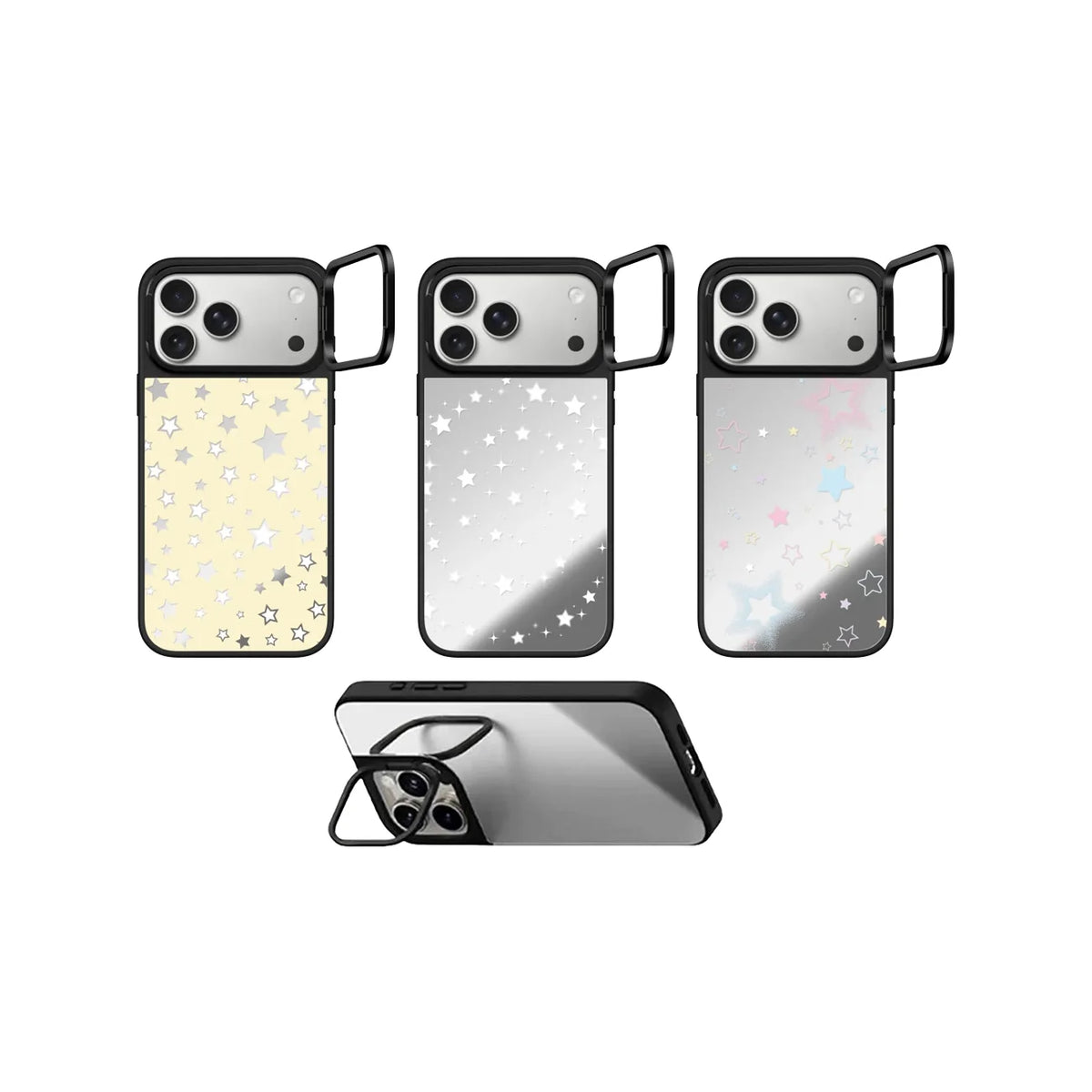 Bamboo Grove Camera Ring Stand Mirror Surface Phone Cover for IPhone 14 15 16 17 18 Pro Max Case for IPhone 18Pro Quake