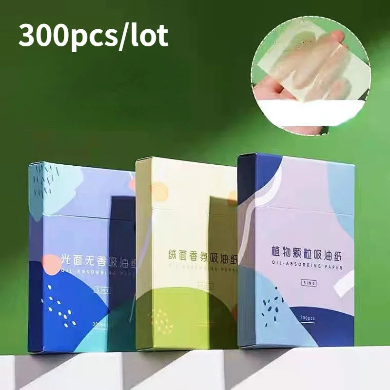 300Sheets Green Tea Facial Oil Blotting Sheet Makeup Paper Absorbent Women Face Control Paper Oil Cleansing Cosmetic Tool Quake