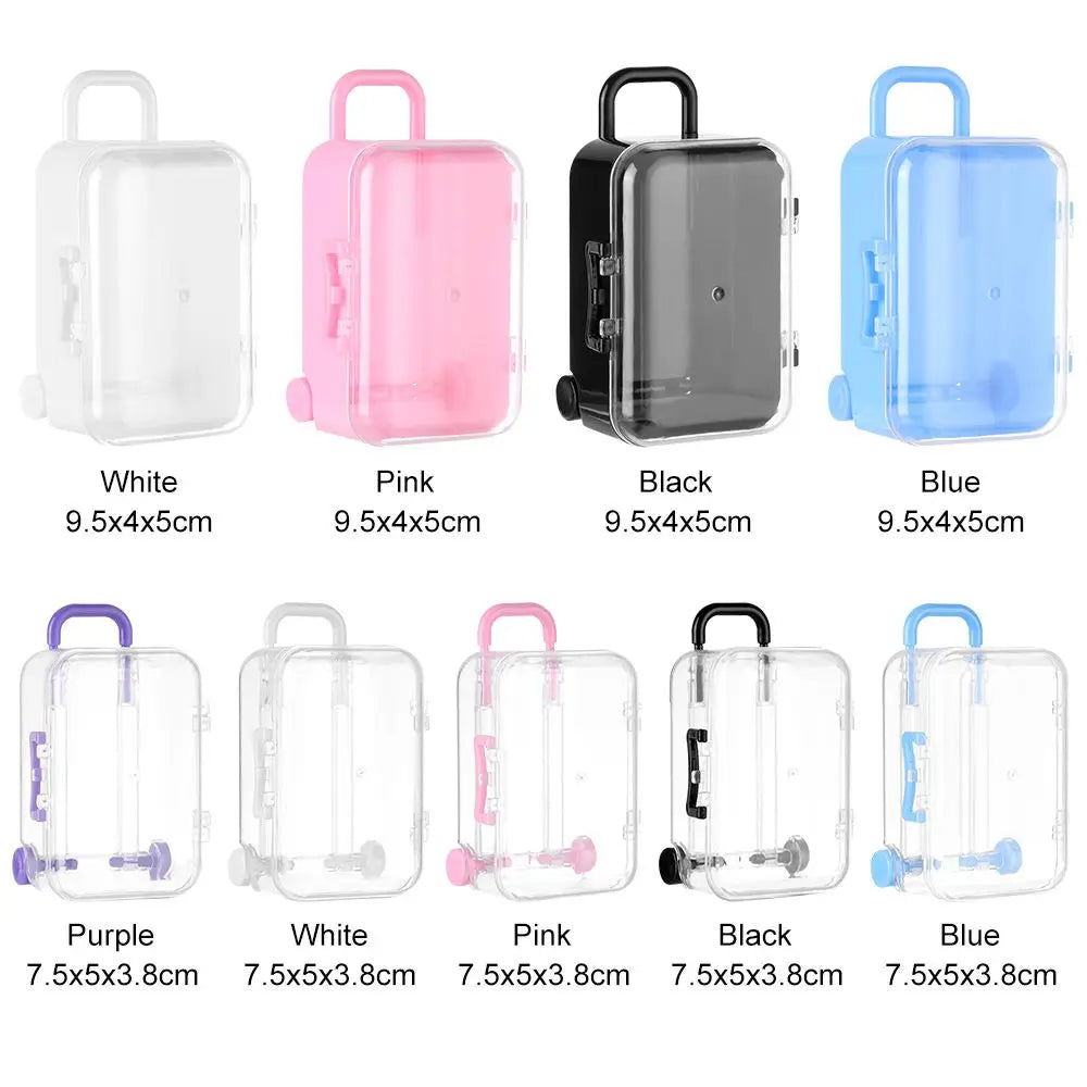 Fashion Plastic Mini Suitcase for Dolls Miniature Toys Trunk Dollhouse Decoration Lovely Small Clutch Jewellery Box Doll Handbag Quake
