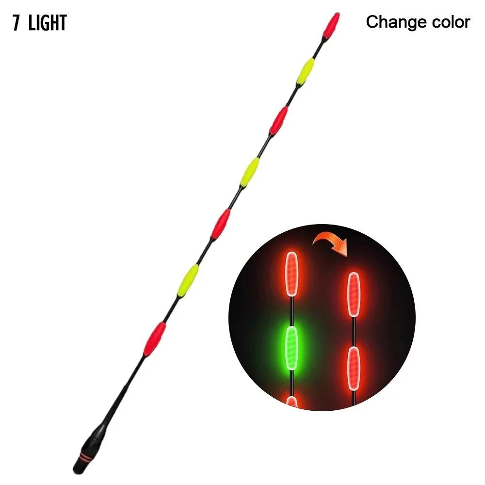 1pc Super Bright LED Fishing Smart Float Top Ultra Sensitive Induction Electronic Floats Buoy Bite hook color change Luminous Quake -7 Light-Colorfast