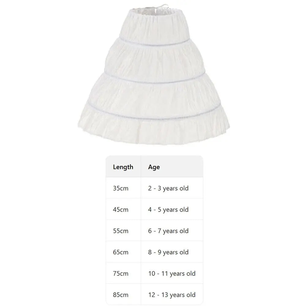 Fashion White Lace Children Skirt Petticoat Steel Ring 3 Hoops Princess Skirt Tutu Skirt Adjustable Flower Crinoline Kids Girls Quake