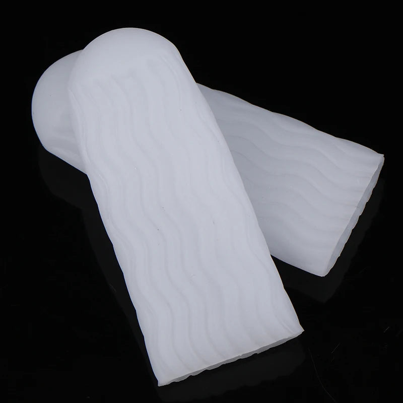 1 Pair Silicone Finger Protector Sleeve Cover Anti-cut Heat Resistant Finger Sleeves Great Cooking Kitchen Tools Quake White