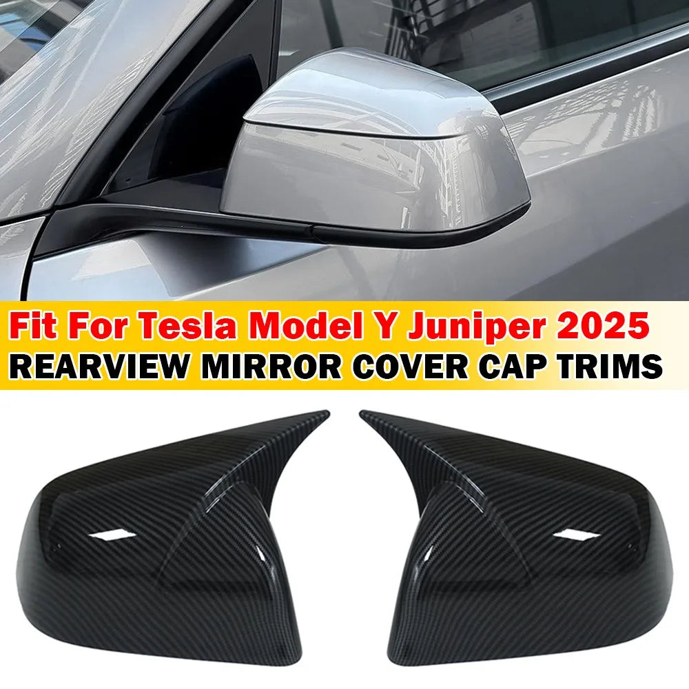For Tesla Model Y Juniper 2025 Car Sticker Rearview Side Mirror Cover Wing Cap Exterior Case Trim Accessories Vehicle Decoration Quake