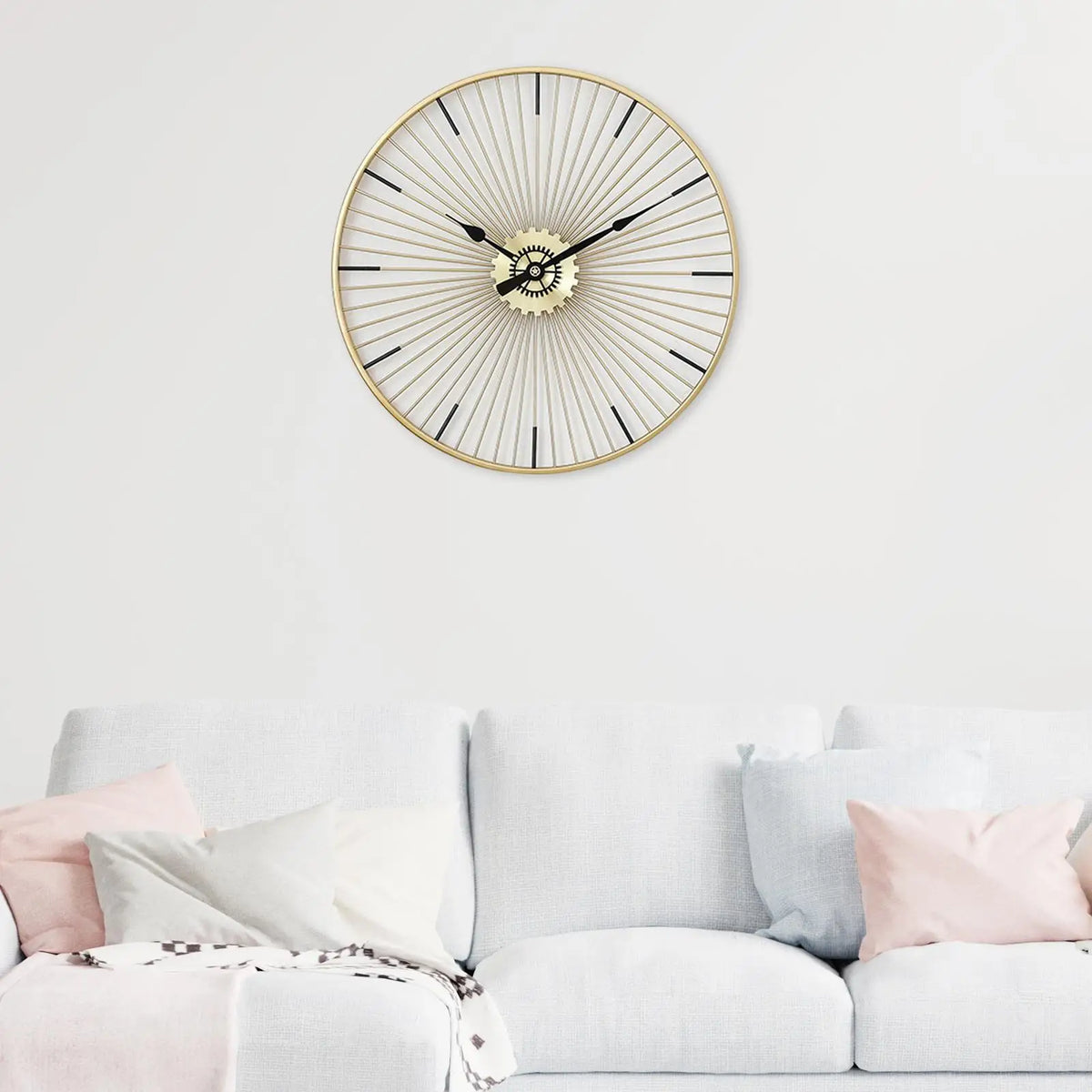 Wall Clock, Decorative Wall Clocks Circular Silent Sweep Wall Hanging Clocks for Restaurant Loft Porch Wall Decor Wedding Gift Quake Default Title