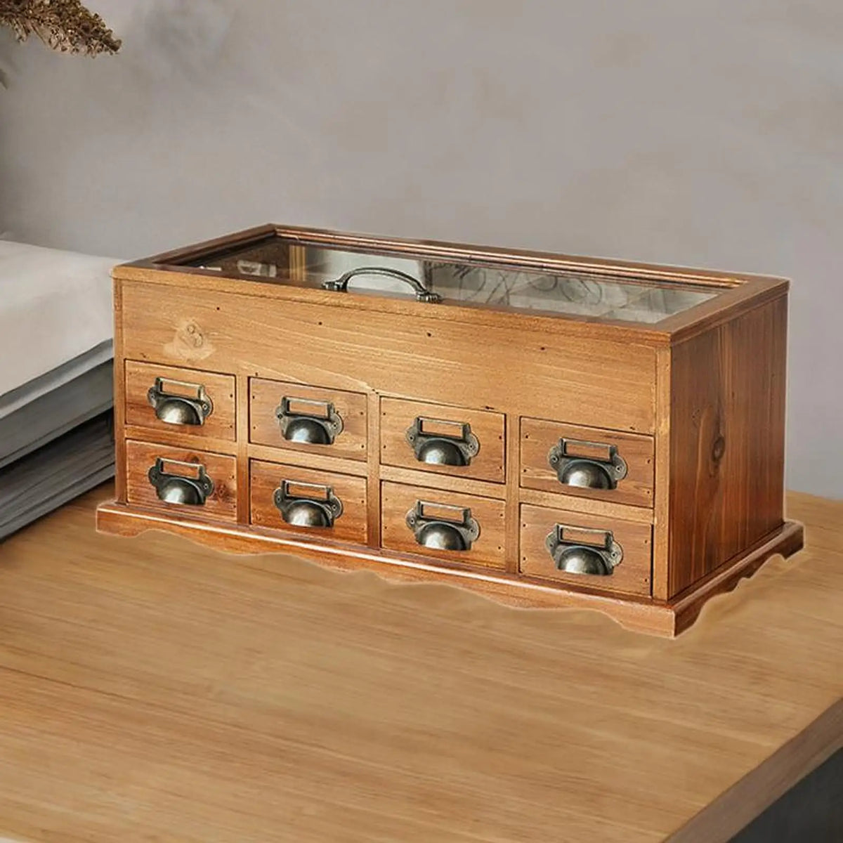 Desktop Storage Drawer Box Storage Container Stationery Supplies Organizers Wood Quake