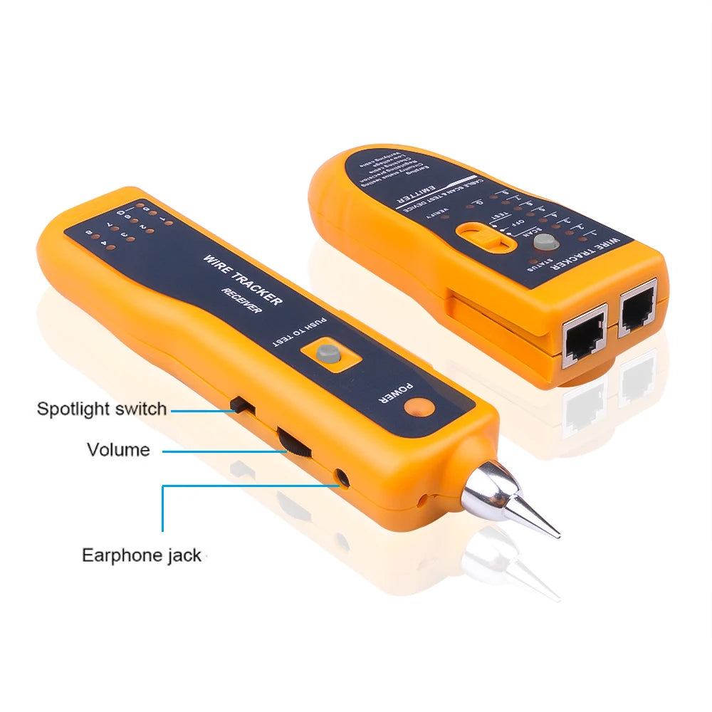 1PC Network Cable Tester LAN Telephone Wire Tracker Diagnose Tone Tracer for STP UTP Cat5 Cat6 RJ45 RJ11 Detector Line Finder Quake