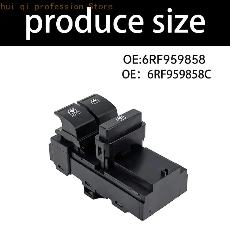 Door Glass Lift Button Assembly for Car Repair Service, Black Window Control Housing with Lock Control and Ref 6RF959858C for Quake