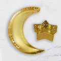 Elegant Moon Design Serving Tray for Ramadan and Eid Celebrations Quake Moon Star Golden